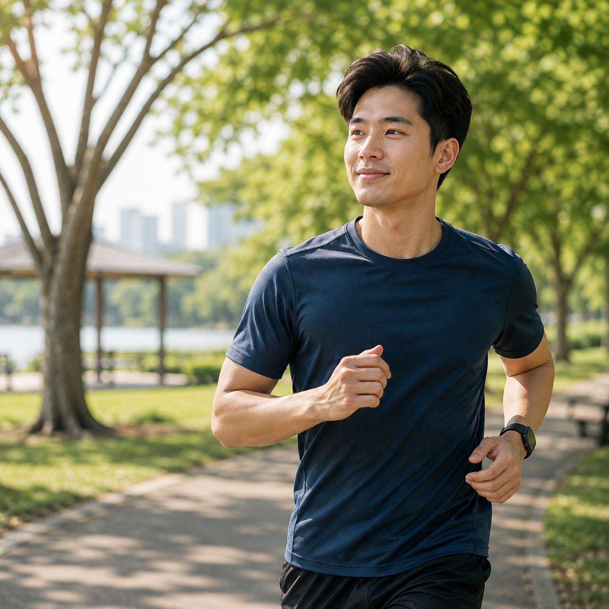 Man smiling after a workout Man smiling after a workout